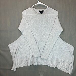 Simply Vera Vera Wang gray cotton-rayon asymmetrical knit poncho sweater Large